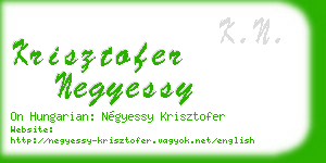 krisztofer negyessy business card